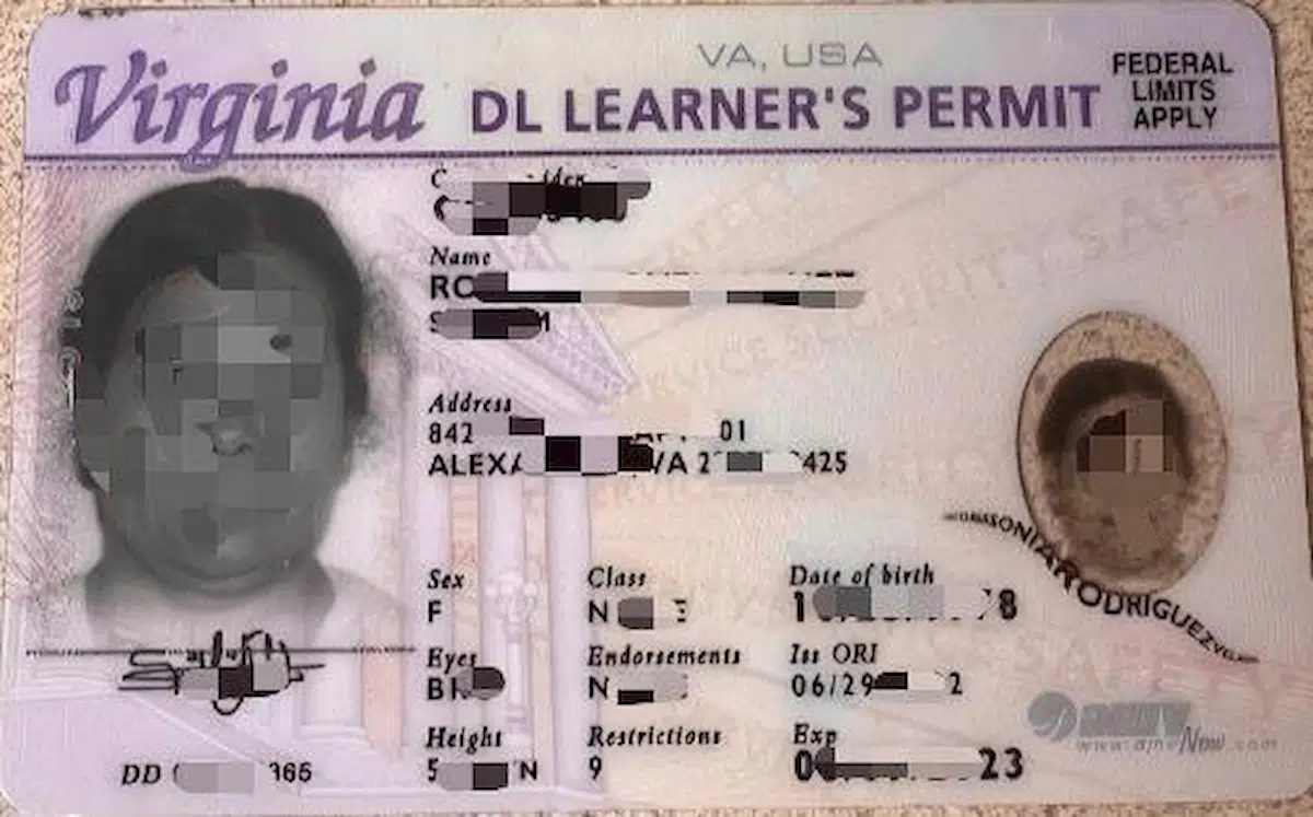 Virginia VA ID custom details